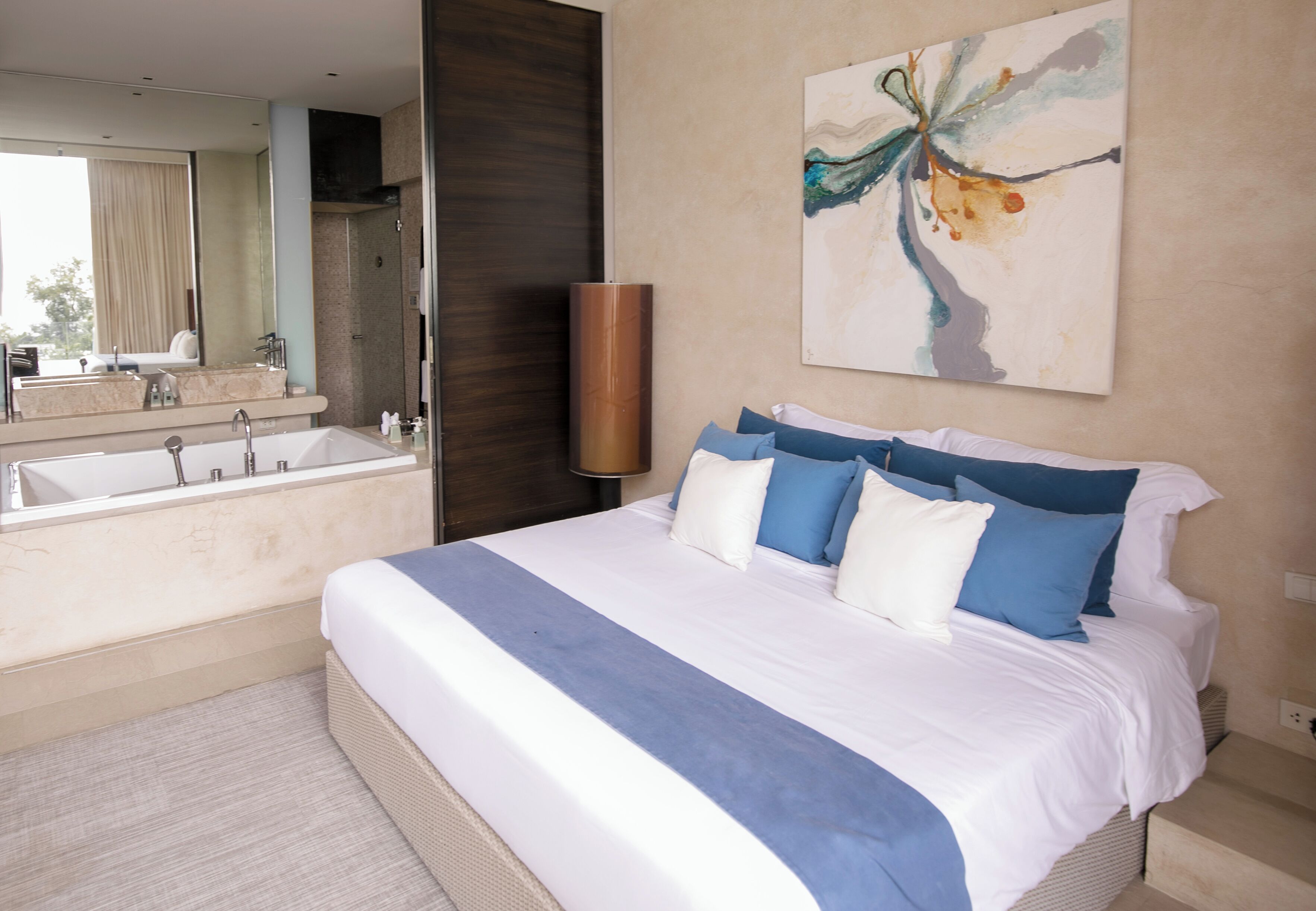 Honeymoon Villa, 1 Bedroom, Partial Ocean View | Minibar, in-room safe, desk, laptop workspace