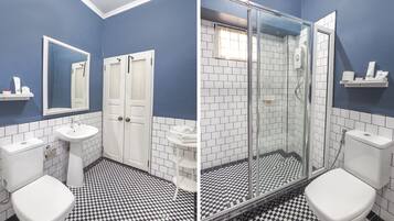 極品雙人房 | 浴室 | 淋浴設備、毛巾、肥皂、洗髮精