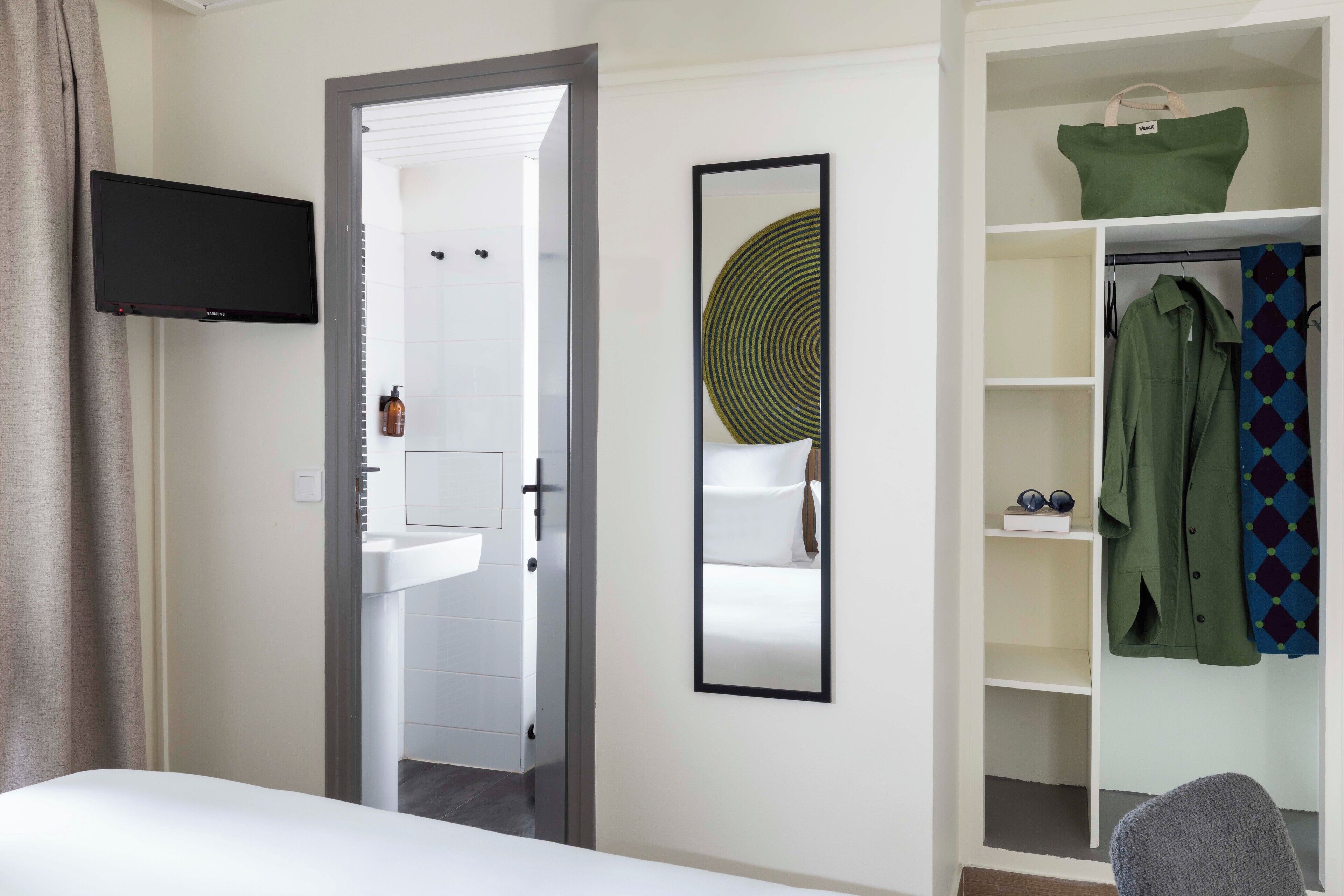 double room | desk, blackout curtains, soundproofing, iron/ironing board