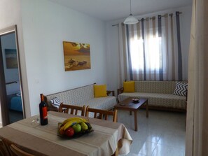 Superior Apartment, Balcony | Living room | 24-inch LCD TV with cable channels, TV - Pavloudis Apartments (Polygyros)