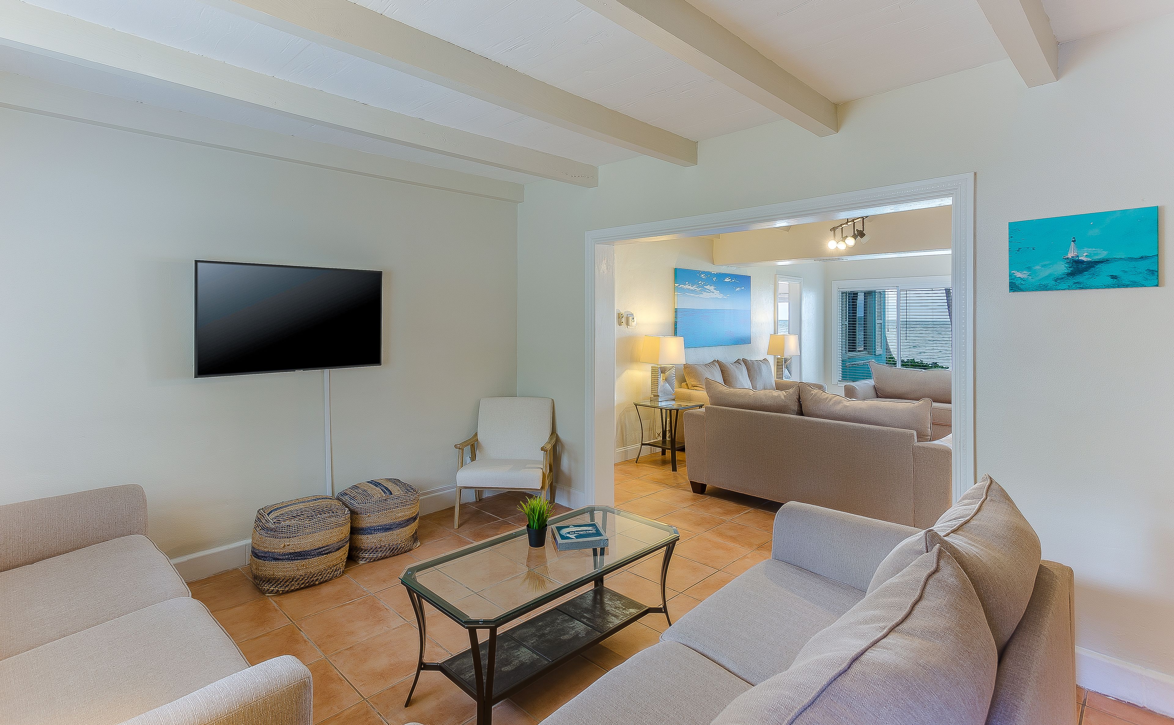 house, 3 bedrooms, ocean view, oceanfront | living area | flat-screen tv