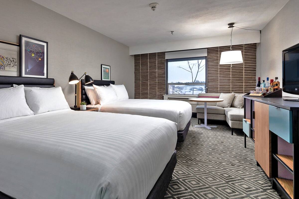 Premium bedding, pillowtop beds, in-room safe, desk