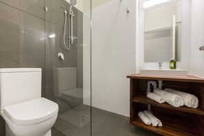 Deluxe Double Room | Bathroom | Shower, free toiletries, hair dryer, towels