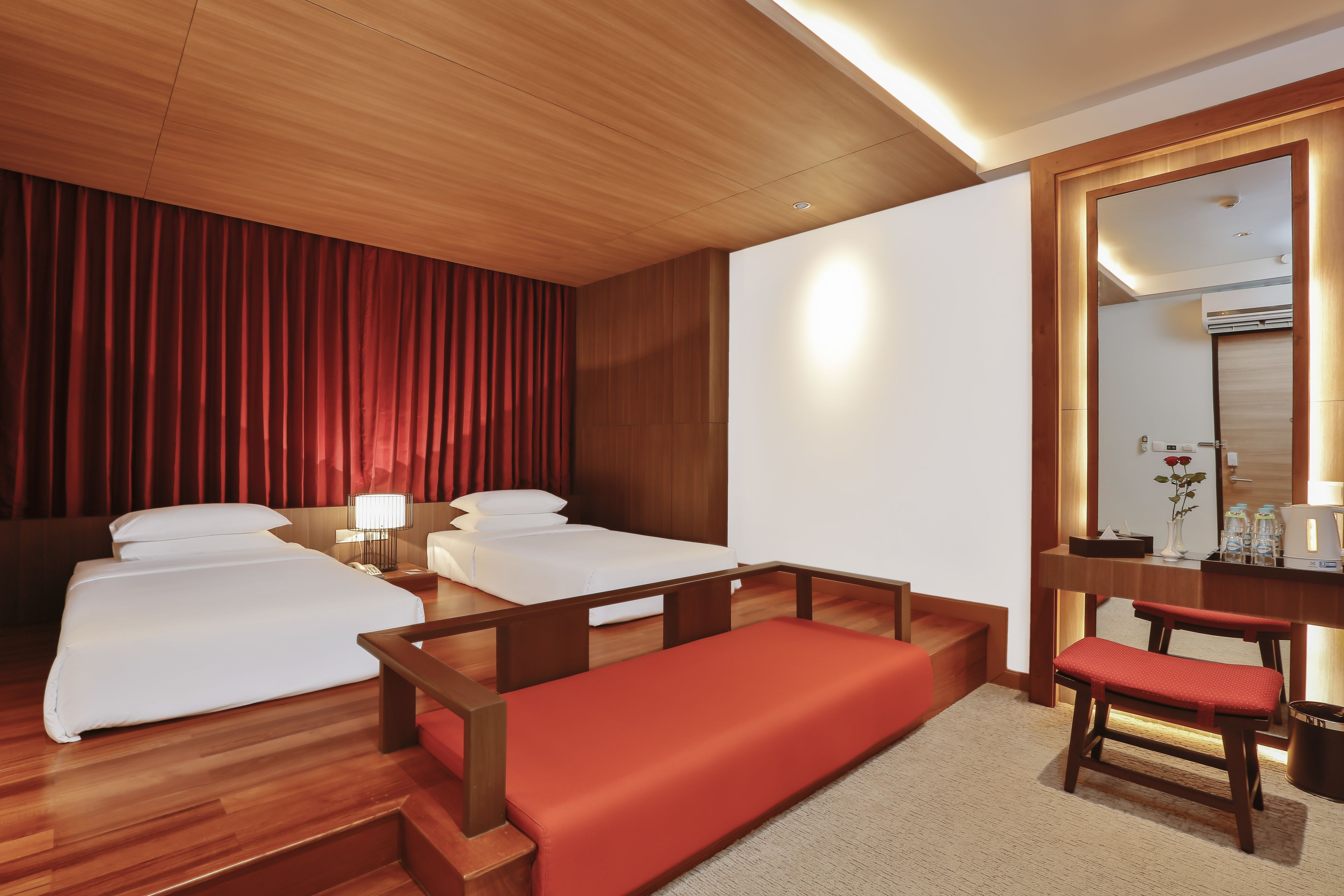 business double or twin room | minibar, in-room safe, blackout curtains, iron/ironing board