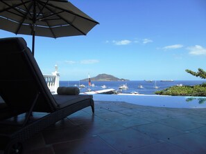 Außenpool, Sonnenschirme, Liegestühle