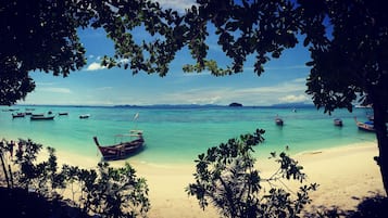 On the beach, beach towels, beach massages, scuba diving