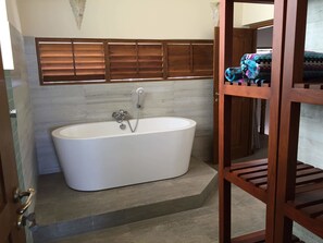 Three Bedroom Villa | Bathroom | Hair dryer, towels