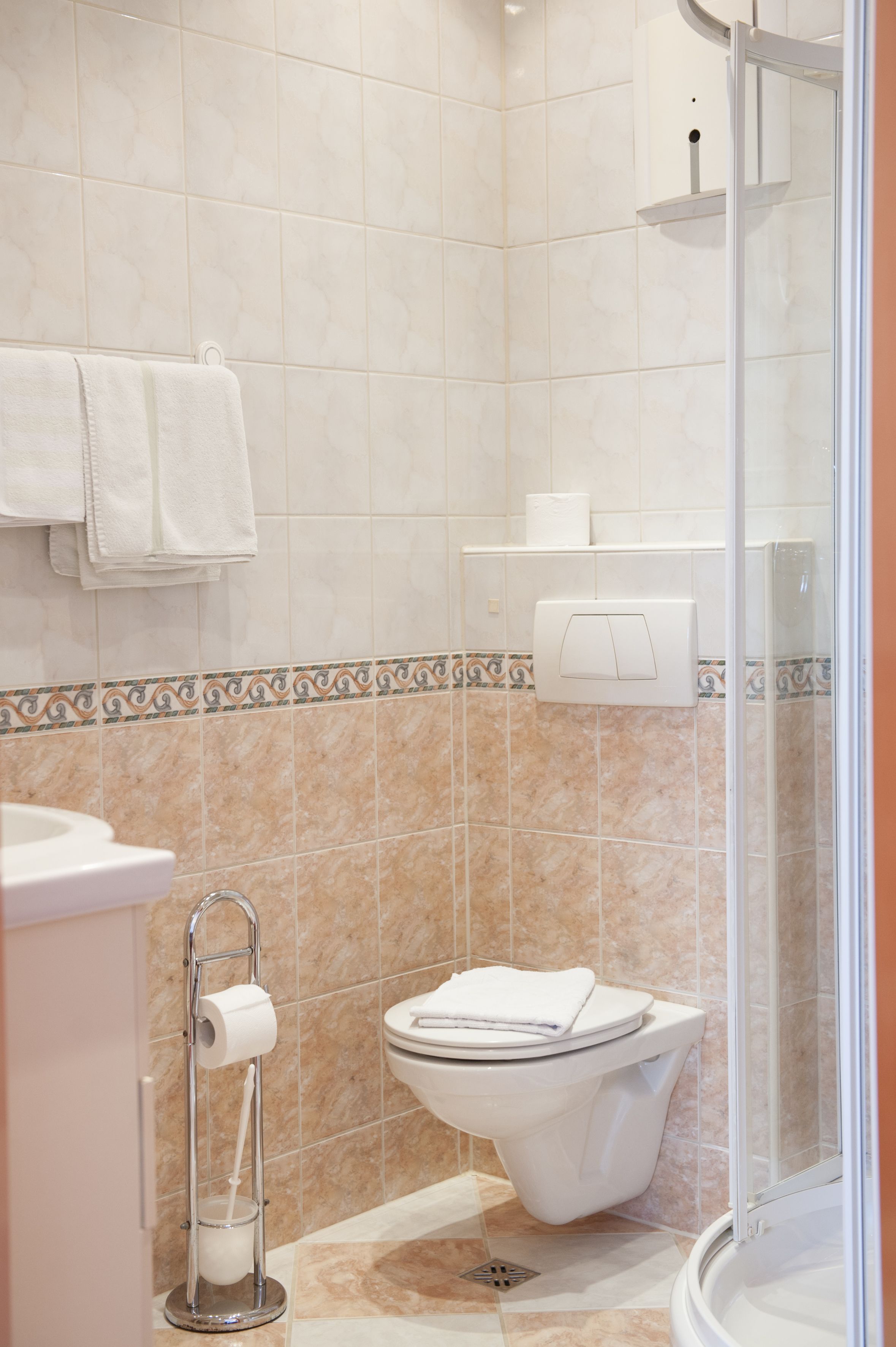 single room | bathroom | shower, free toiletries, hair dryer, towels