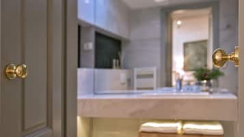 Double Room, Ground Floor | Bathroom | Free toiletries, hair dryer, bathrobes, slippers