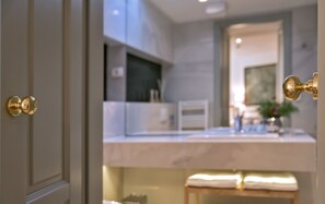 Double Room, Ground Floor | Bathroom | Free toiletries, hair dryer, bathrobes, slippers