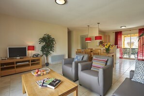 TV, DVD player, stereo