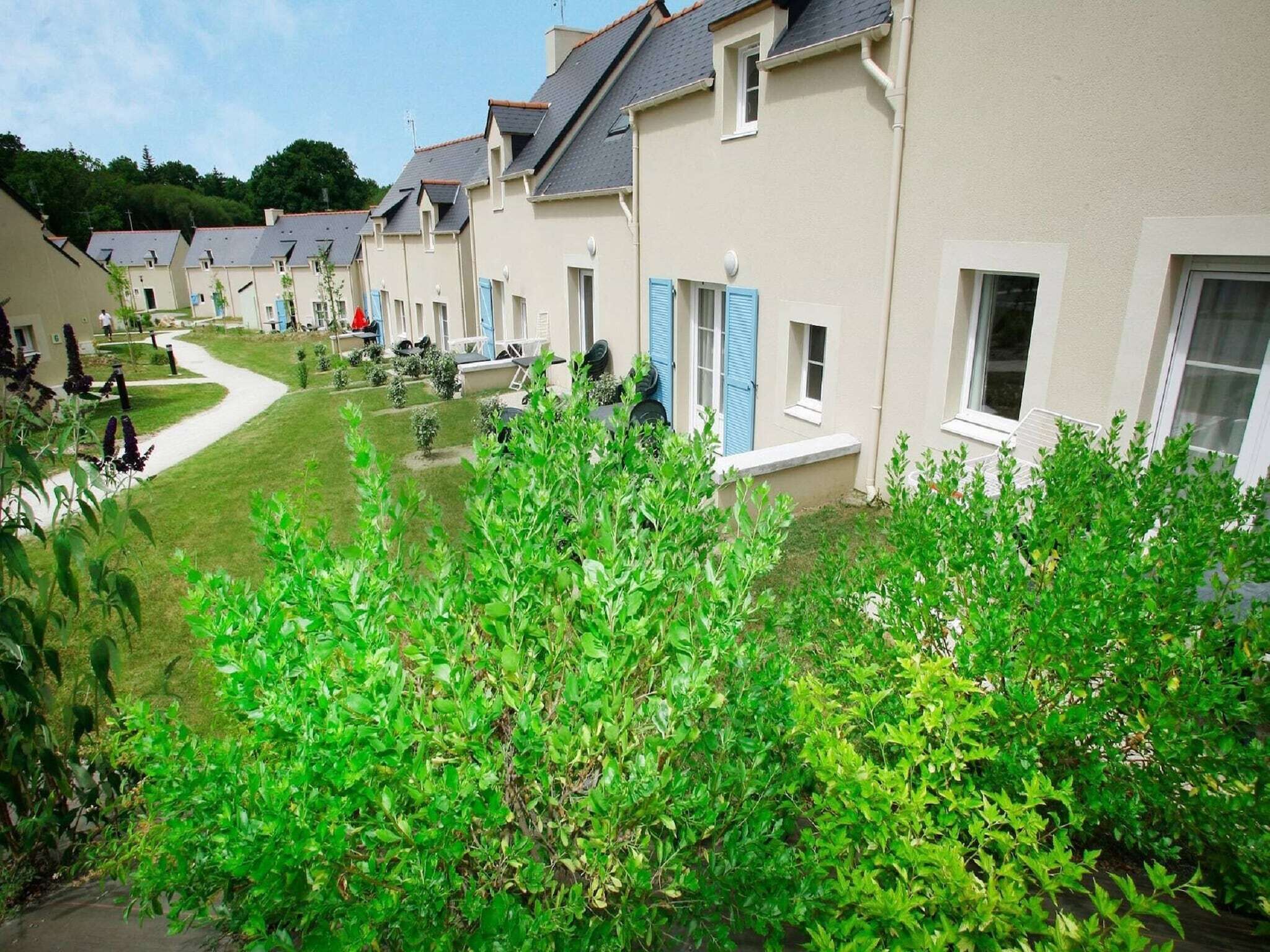 A row of houses with a well-maintained lawn and a pathway leading through the property.
