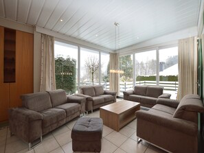 TV, foosball, stereo