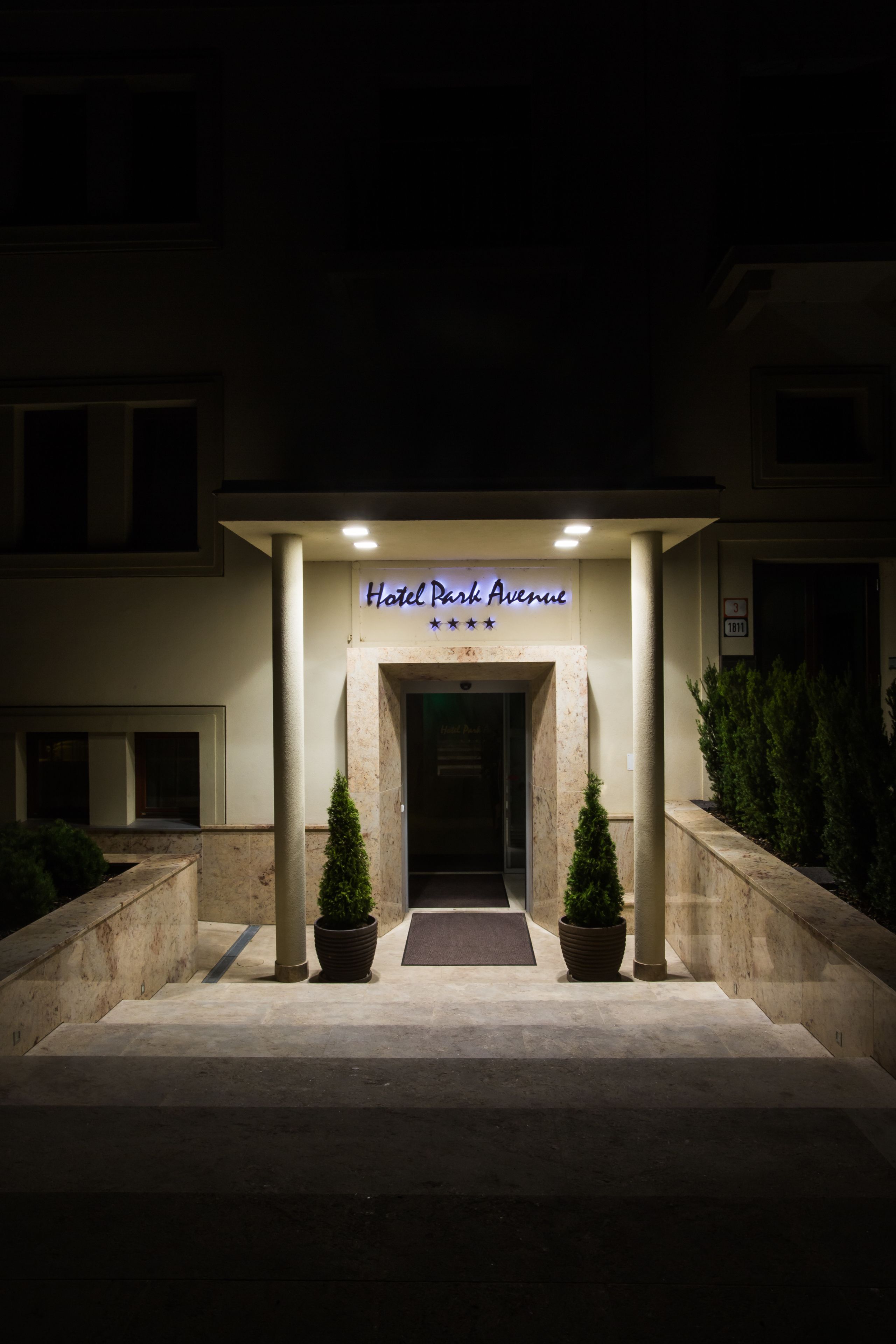 front of property – evening/night