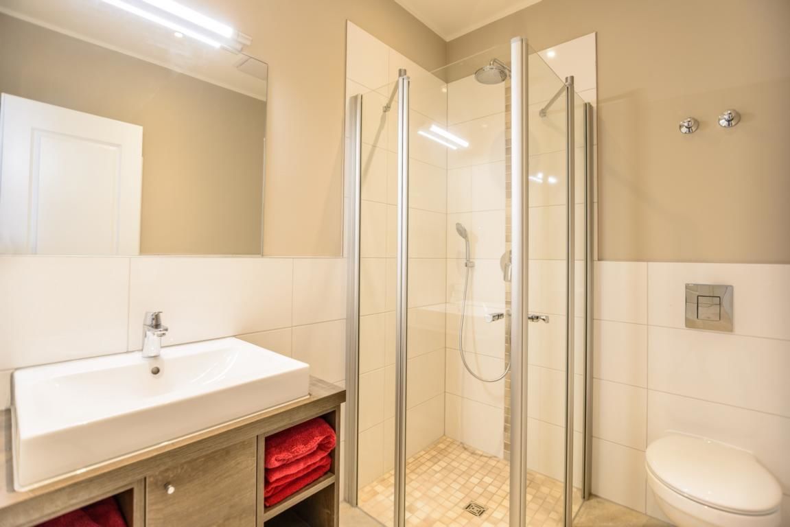 suite | bathroom | shower, free toiletries, hair dryer, towels