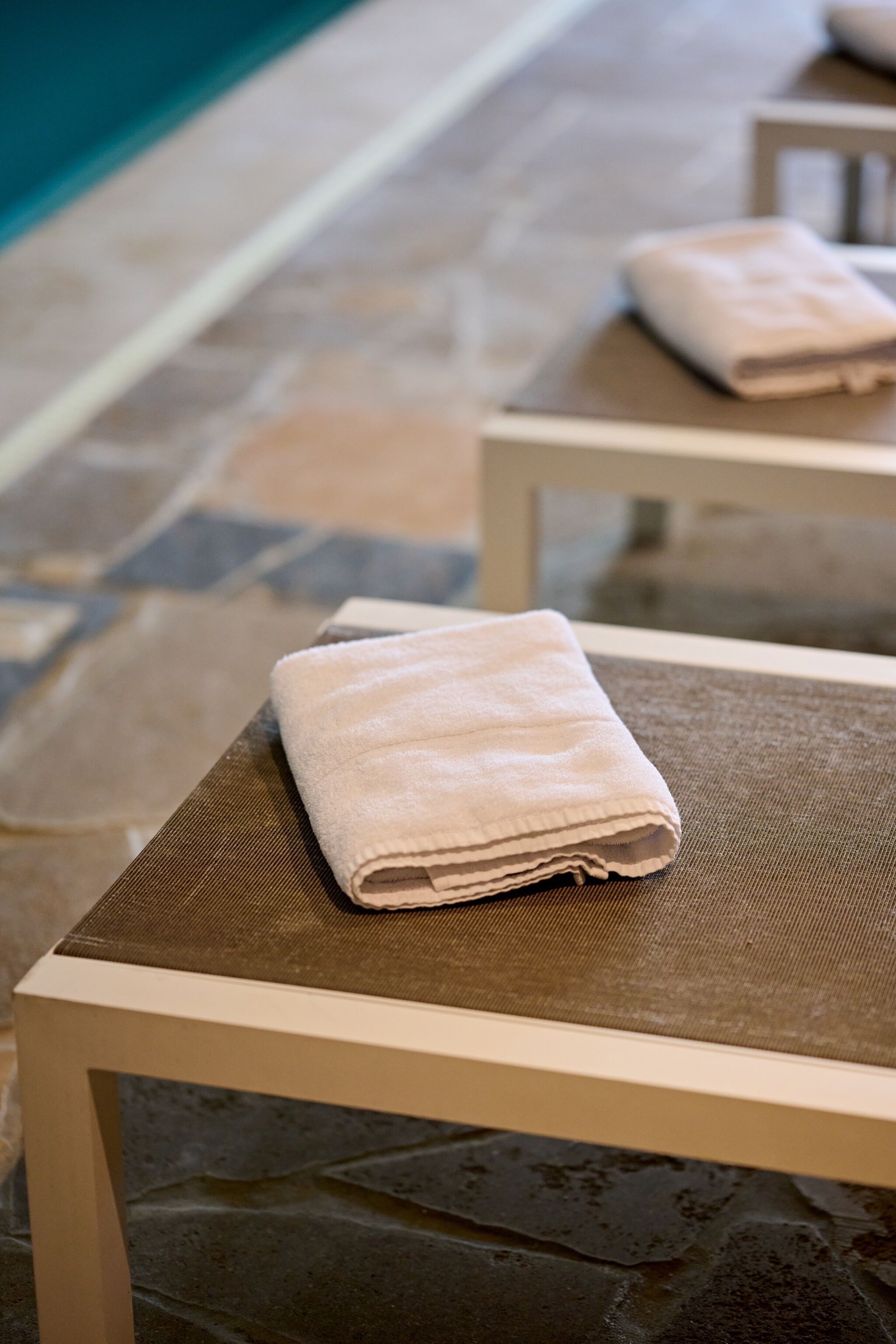 indoor pool, pool loungers