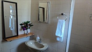 Economy Room, Multiple Beds | Bathroom | Shower, bidet, towels