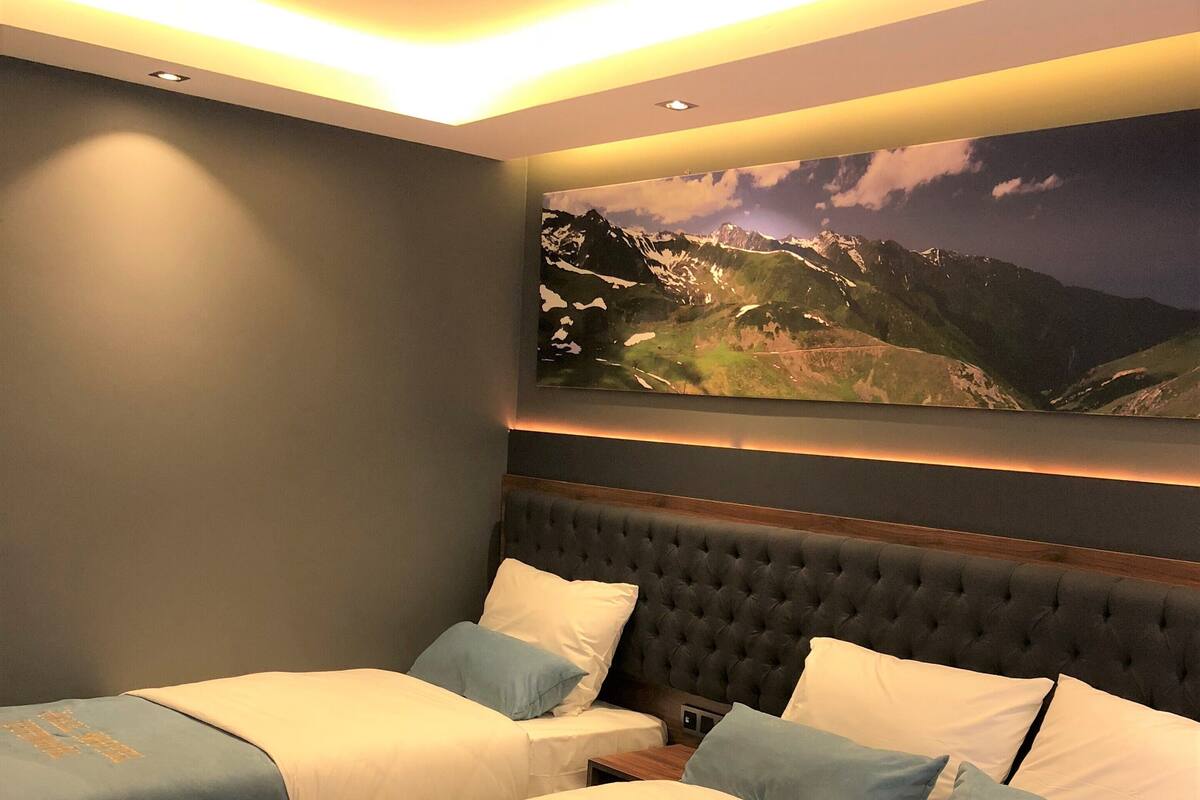 Deluxe Triple Room with Mountain View | ミニバー、デスク、防音設備、ベビーベッド (無料)