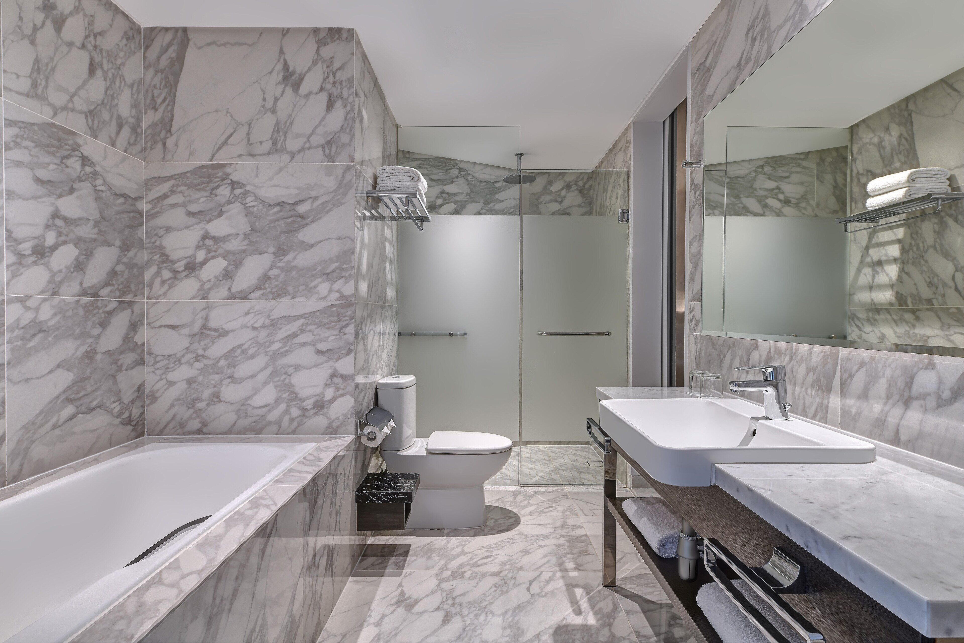 free toiletries, hair dryer, bathrobes, slippers