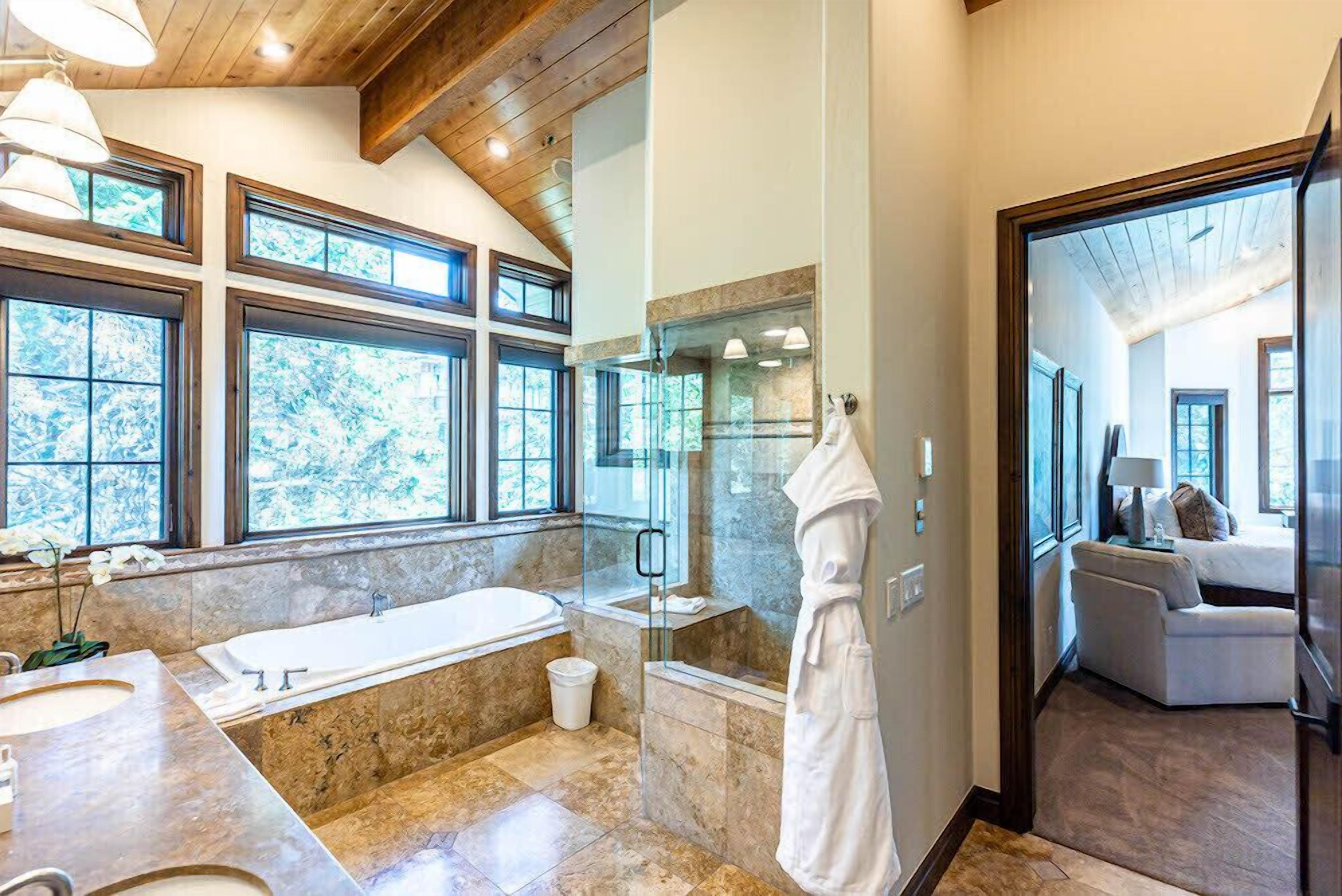 house (bellemont) | bathroom | designer toiletries, hair dryer, bathrobes, slippers