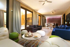 Villa, Private Bathroom (Villas Taos) | Living area | TV, DVD player - Villas Taos retreat Marrakech (Marrakech)