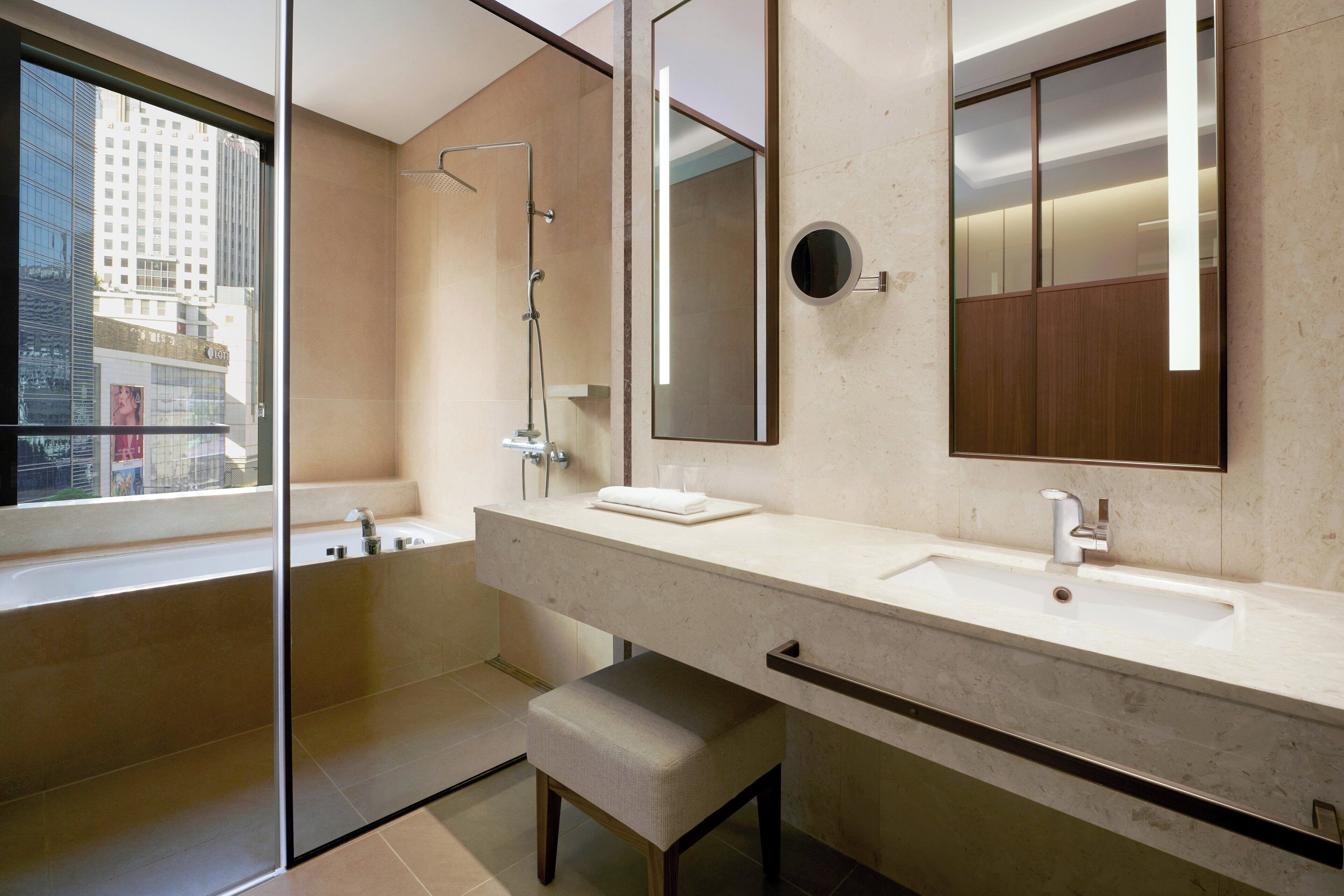 shower, free toiletries, hair dryer, bathrobes