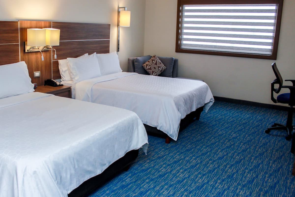 In-room safe, desk, iron/ironing board, cribs (free)