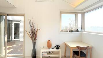 23-inch flat-screen TV with cable channels, TV, pay movies