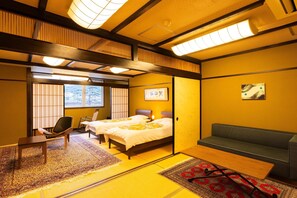 [Taisho Roman] Japanese Style Special Room (10+8 Tatami Mats for 2 People), Non Smoking | Down comforters, in-room safe, desk, free WiFi