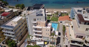 Utsikt mot strand/hav