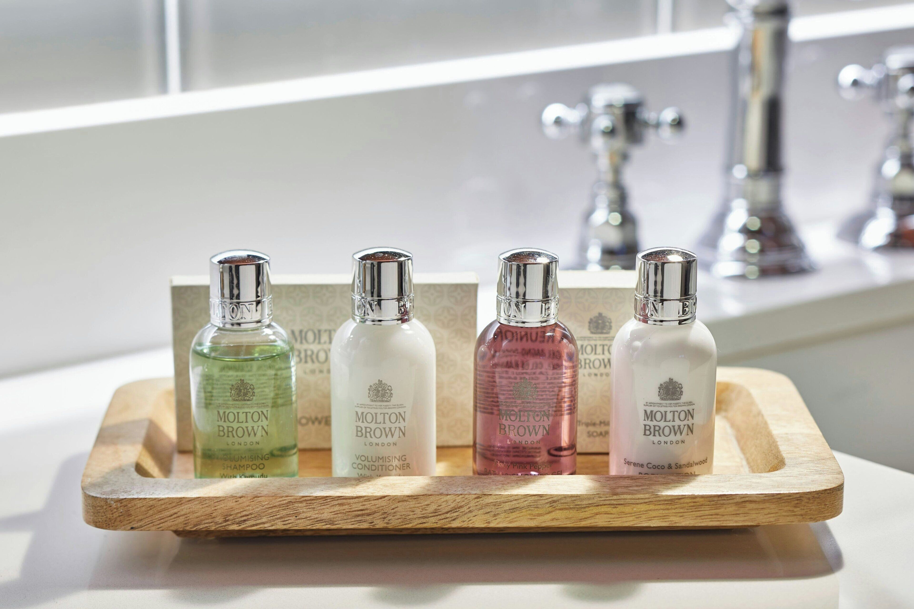 shower, designer toiletries, hair dryer, bathrobes