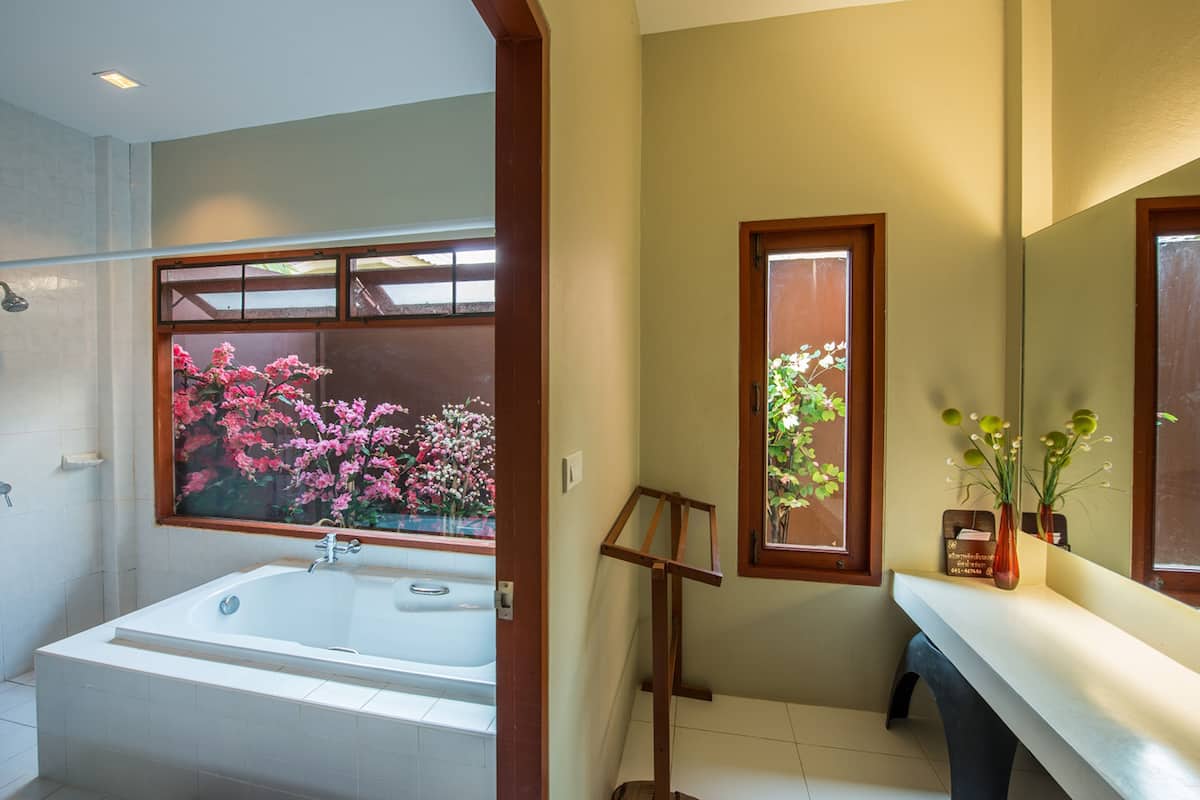 free toiletries, hair dryer, slippers, towels