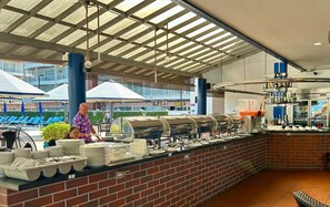 每日付費供應吃到飽自助式早餐