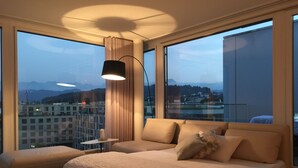 Penthouse, 1 Schlafzimmer, Terrasse | Wohnzimmer