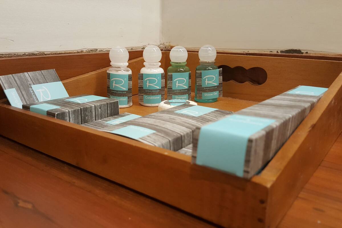 free toiletries, hair dryer, bathrobes, slippers