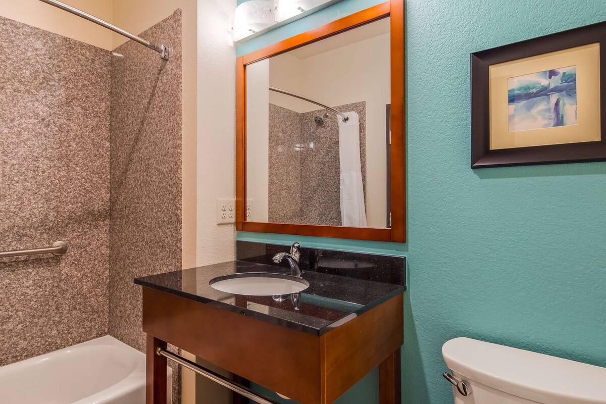 combined shower/bathtub, hydromassage showerhead, designer toiletries