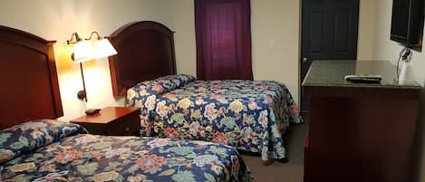 Desk, free WiFi, bed sheets