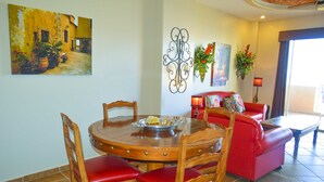 Apartment, 2 Bedrooms, Ocean View | Living area | 40-inch LED TV with cable channels, TV - Bella Sirena Rocky Point by Castaways (Puerto Peñasco)