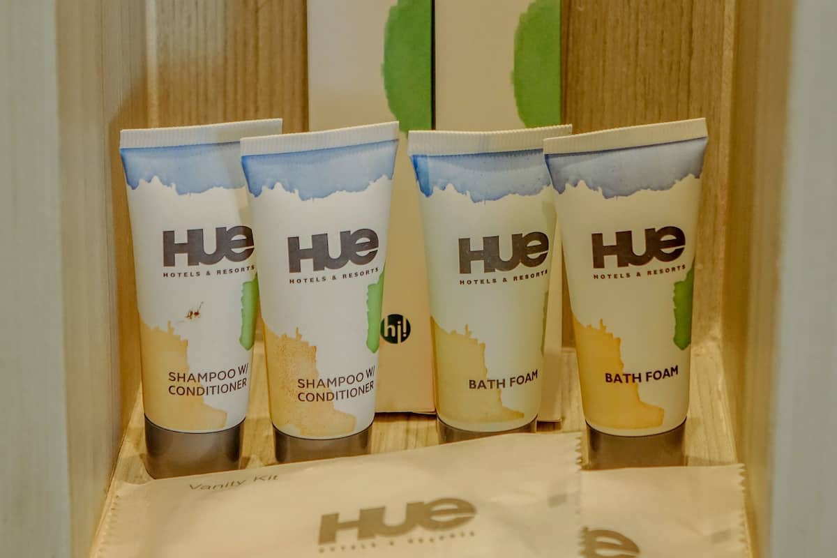 free toiletries, hair dryer, slippers, bidet