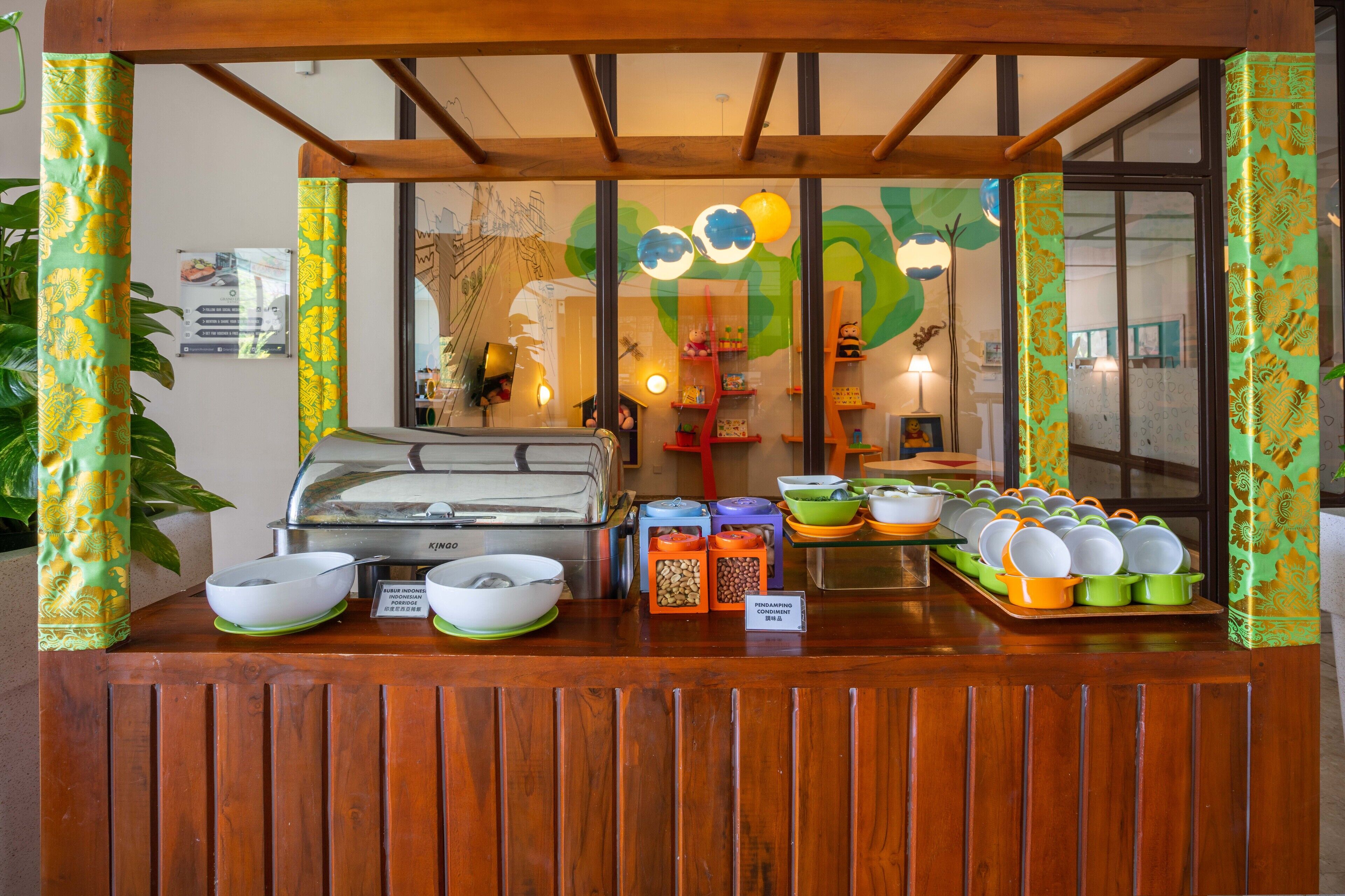 daily buffet breakfast (idr 60000 per person)