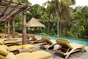2 outdoor pools, open 7:00 AM to 7:00 PM, pool umbrellas, sun loungers - Adiwana Resort Jembawan (Ubud)