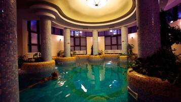 Indoor pool, pool loungers