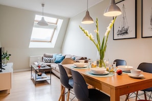 Superior Apartment, 2 Bedrooms, Kitchenette | Living room | Flat-screen TV