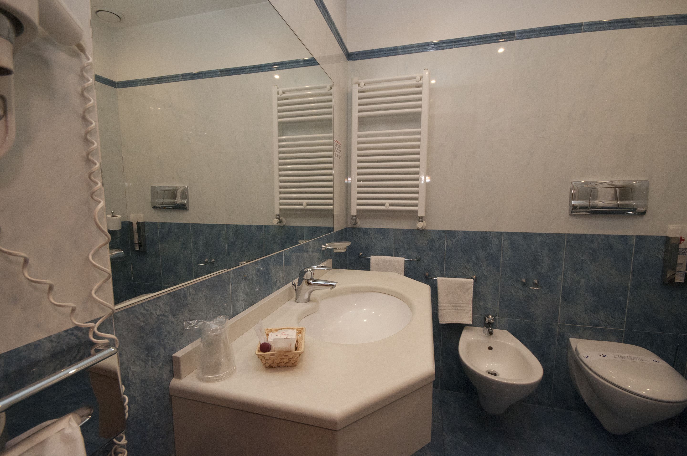 double room single use | bathroom | hair dryer, towels