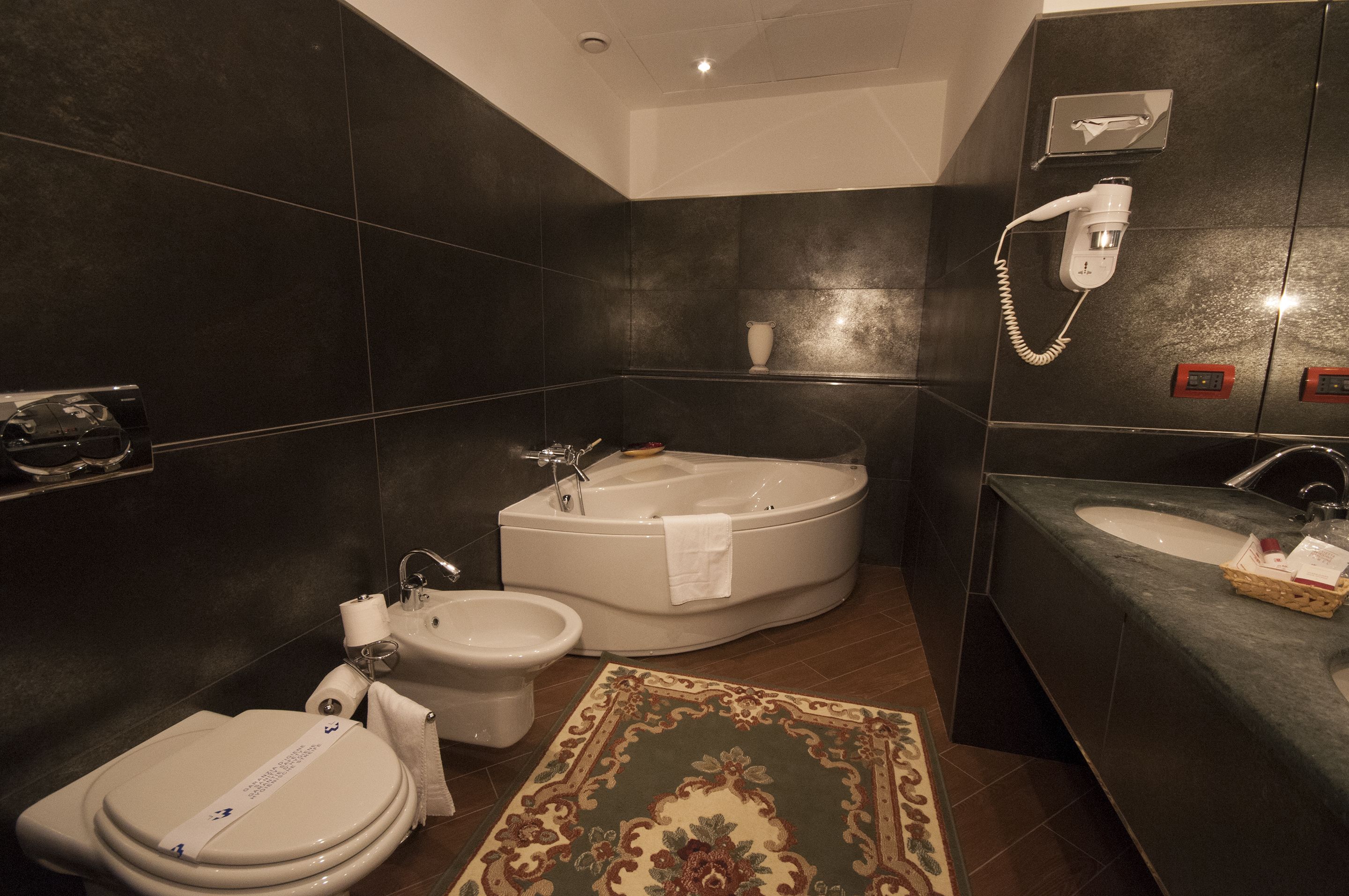 suite | bathroom | hair dryer, towels