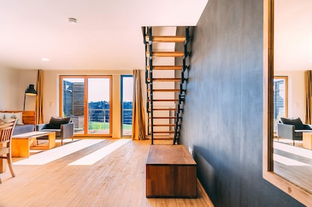 Apartment, 2 Bedrooms, Kitchenette (balcony) | Living area | 44-inch flat-screen TV with satellite channels, TV, toys. Gut Hügle Erlebnishof