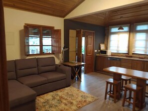 TV, fireplace, stereo - Countryside Cottage with Private Terrace (Gondufe, Ponte de Lima)