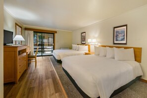 2 Queen Beds w/ Balcony (No View) (Ground Floor) | Hypo-allergenic bedding, individually decorated, desk, laptop workspace