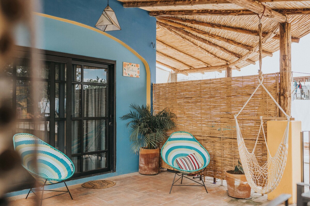 terrace of one of the rooms in Azul Cielo Hostal