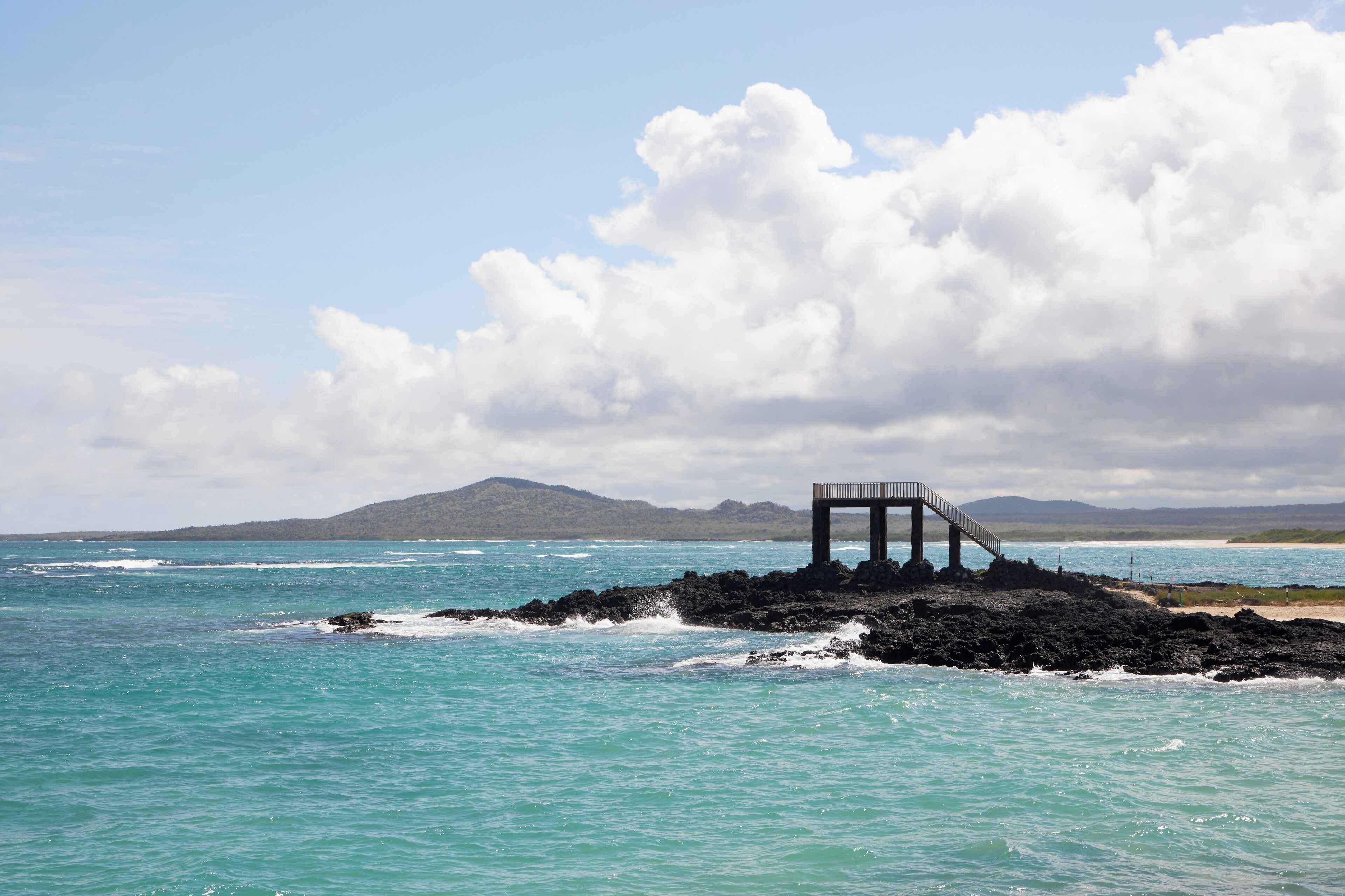 on the beach, white sand, beach shuttle, sun-loungers